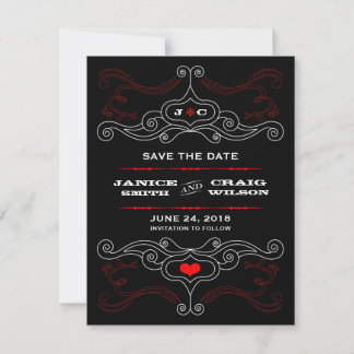 Reserva La Fecha Rock Rojo y Negro 'n' Roll Música Boda