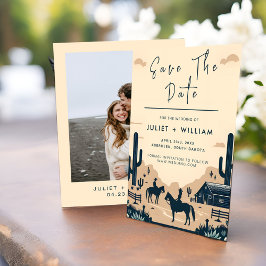 Reserva La Fecha Rodeo retro del desierto Caballo Rústico Boda occi