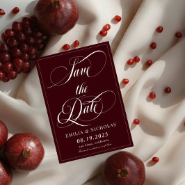 Reserva La Fecha Rojo oscuro romántico