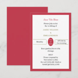 Reserva La Fecha Rojo simple personalizado