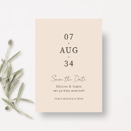 Reserva La Fecha Rojorosa Melocotón | Chic Minimalista Boda Guardar