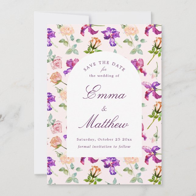 Reserva La Fecha Romance Botánico Boho QR (Anverso)