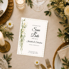 Reserva La Fecha Romance de Boda Elegante con Lirio de Calla