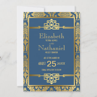 Reserva La Fecha Romance dorado 1920 Art Deco Save the Date