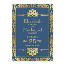 Romance dorado 1920 Art Deco Save the Date