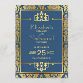 Reserva La Fecha Romance dorado 1920 Art Deco Save the Date