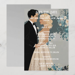 Reserva La Fecha Romance eterno: Novia acuarela y Groom