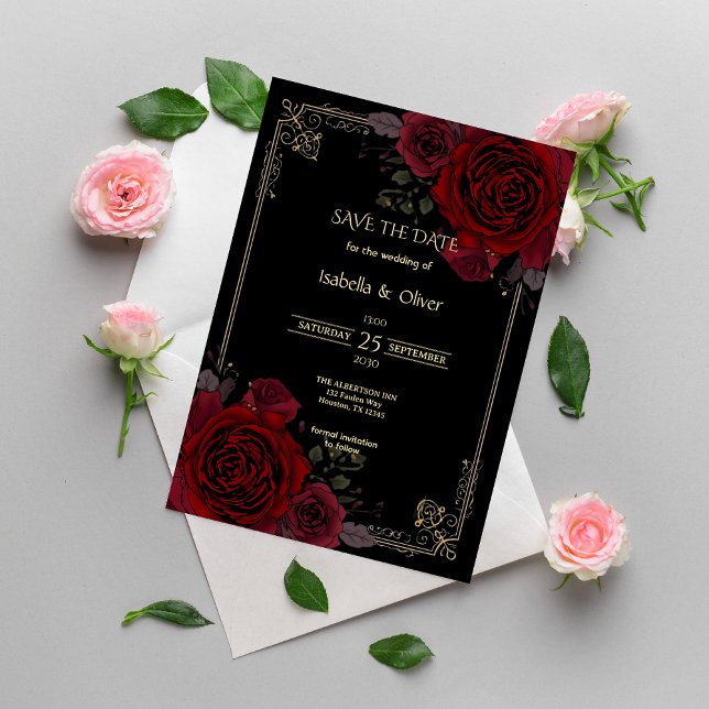 Reserva La Fecha Romance Gótico Elegante Boda Guardar la Fecha (Subido por el creador)