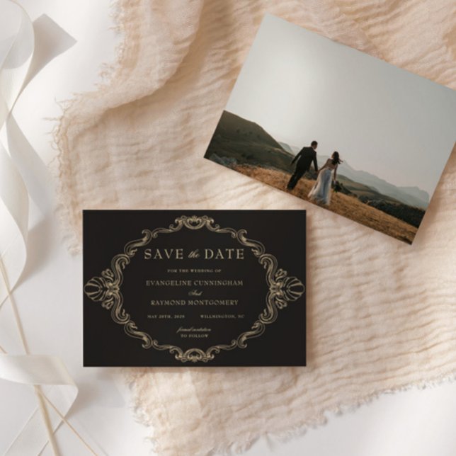 Reserva La Fecha Romantic Baroque Ornate Frame Black Photo (Subido por el creador)