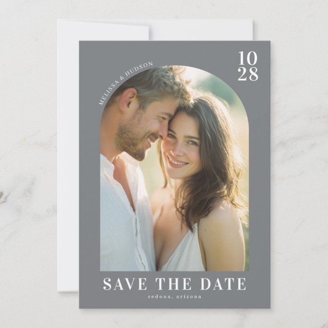Reserva La Fecha Romantic Beige Minimalist Photo (Anverso)