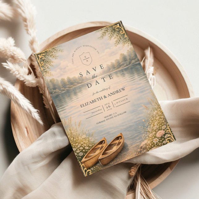 Reserva La Fecha Romantic Canoe Lake Forest Wedding (Subido por el creador)