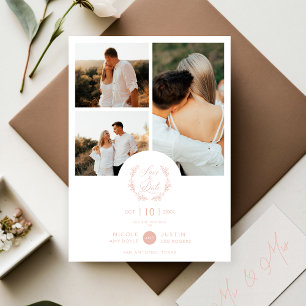 Reserva La Fecha Romantic Dusty Pink  Botanical Branches 3 Photos