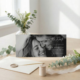 Reserva La Fecha Romantic ELEGANT Script Photo Wedding