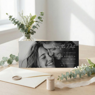 Reserva La Fecha Romantic ELEGANT Script Photo Wedding
