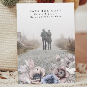 Reserva La Fecha Romantic Elegant Watercolor Muted Floral