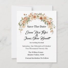 Reserva La Fecha Romantic Floral Arch Save the Date Card