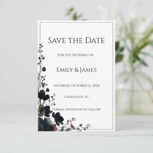 Reserva La Fecha Romantic Floral Wedding Soft Elegant (Anverso de pie)