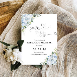 Reserva La Fecha Romantic Light Blue Floral Wedding Save The Date