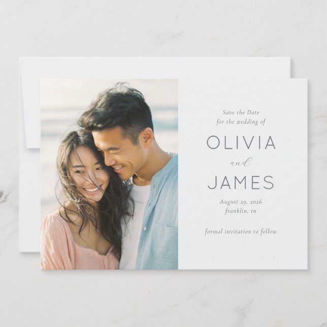 Reserva La Fecha Romantic Pastel Minimalist Photo (Anverso)