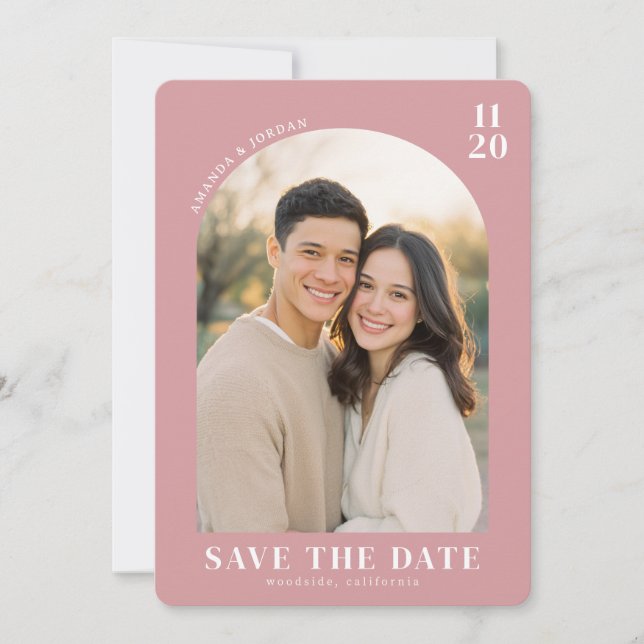 Reserva La Fecha Romantic Pink Contemporary Photo (Anverso)