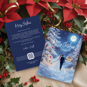 Reserva La Fecha Romantic Wedding Scene Toward Christmas Cabin