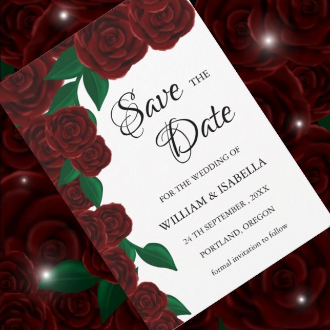 Reserva La Fecha Romántica caída boda al aire libre hermosas rosas  (Subido por el creador)