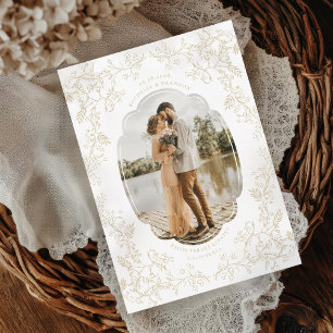 Reserva La Fecha Romántica Chinoiserie Antiguo Oro francés Foto