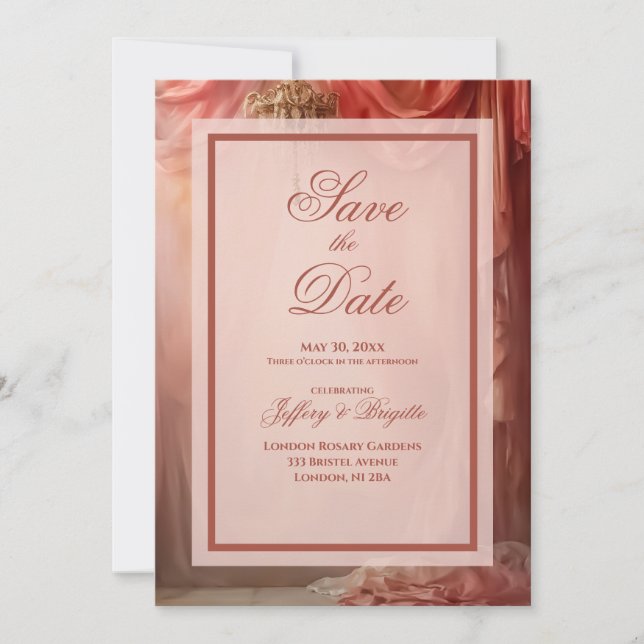 Reserva La Fecha Romántica cosecha caprichosa Save The Date boda (Anverso)