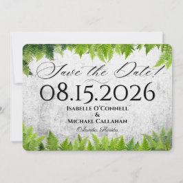 Reserva La Fecha Romántica Feroe Leaf Elegante Boda Natural