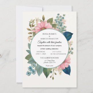 Reserva La Fecha Romántica floral y elegante matrimonio Minimalista
