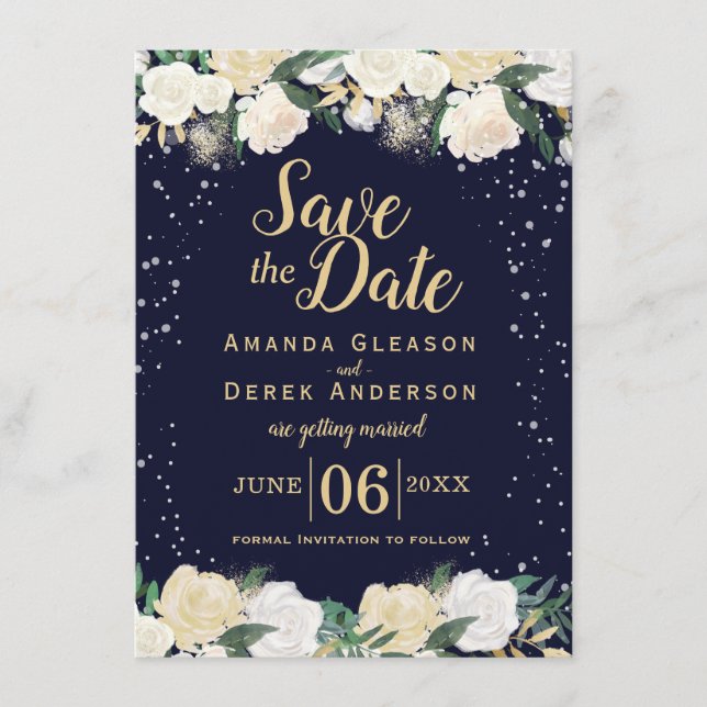 Reserva La Fecha Romántica foto de invierno salva la fecha (Anverso)