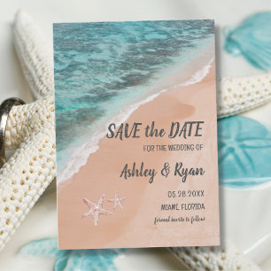 Reserva La Fecha Romántico Boda de arena de verano de Ocean Beach