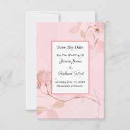 Reserva La Fecha Romántico Boda de rosa rosa suave rosa rosa