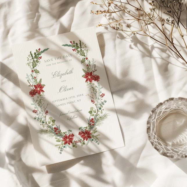 Reserva La Fecha Romántico Boda floral invernal (Subido por el creador)