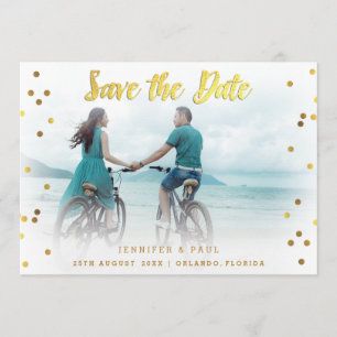 Reserva La Fecha Romántico Confetti Guardar la foto del Boda de fec