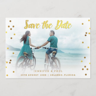 Reserva La Fecha Romántico Confetti Guardar la foto del Boda de fec