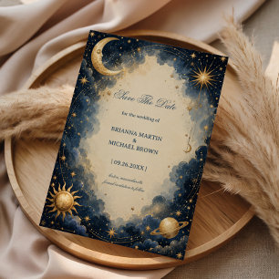 Reserva La Fecha Romántico Cósmico Vintage Celestial
