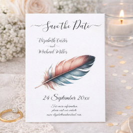 Reserva La Fecha Romántico plumaje guardar la fecha boda boho