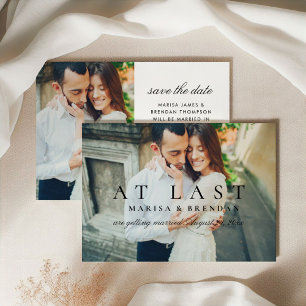 Reserva La Fecha Romántico por Fin Foto Completa Boda Blanco Negro