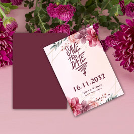 Reserva La Fecha Romántico Rubor Floral Frame Wedding Guardar la fe