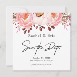 Reserva La Fecha Romántico Rubor Floral Save the Date Card