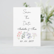 Romántico Save the Date Botánico de Flor Silvestre