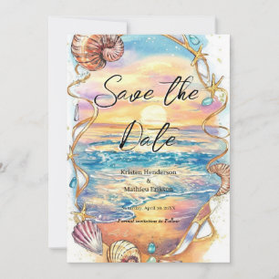 Reserva La Fecha Romántico Seashells Beach Wedding