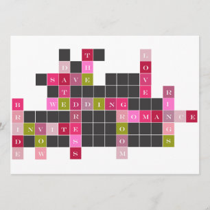 Reserva La Fecha Rompecabezas de cruz Guardar la fecha