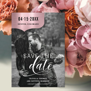 Reserva La Fecha Rosa Boda de guiones de fotografías en blanco y ne
