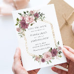 Reserva La Fecha Rosa de Cinnamon Rubor Floral Greenery Boho Boda<br><div class="desc">Esta elegante boda de boho, en la que se salva la fecha, tiene un encanto suave y delicado, con un sutil rosa de canela y flores rosas rubias, adornadas con exuberante vegetación. Personalízalo con tus detalles de forma fácil y rápida, simplemente pulsa el botón personalizar it para reorganizar y formatear...</div>