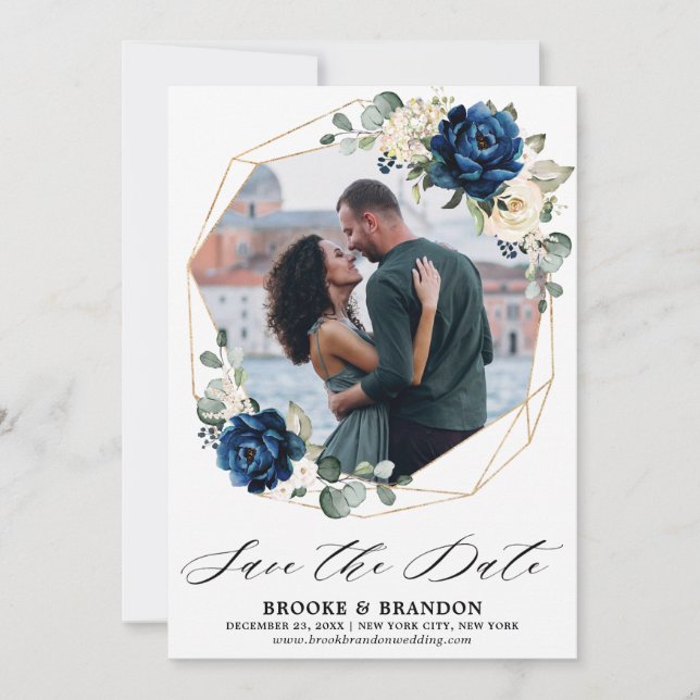 Reserva La Fecha Rosa de marfil de la Marina Gold White Champagne (Anverso)