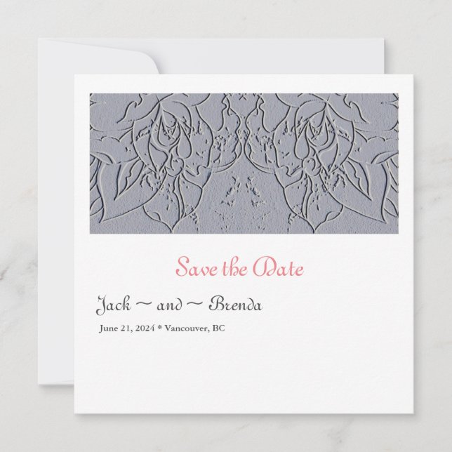 Reserva La Fecha Rosa De Piedra Guardar La Fecha (Anverso)