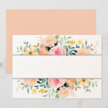 Rosa floral de melocotón en blanco personalizado