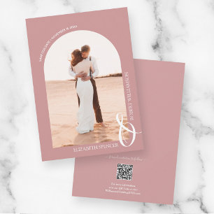 Reserva La Fecha Rosa fotográfico Boda de código QR